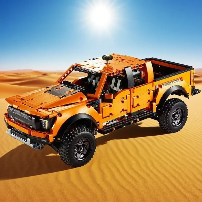 

Креативный грузовик Ford Raptors F-150, спортивный автомобиль MOC, 1379 шт., технический гоночный автомобиль, кирпичи, модель здания, комплект для сборки, подарок для взрослых