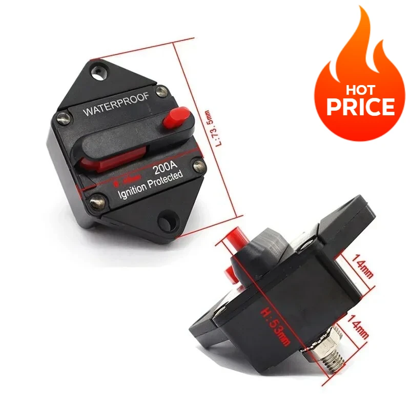 

20A-200A 12 В 48 В аудио усилитель автомобильный выключатель для лодки морской держатель предохранителя стерео адаптер для ремонта с кнопкой ручного сброса