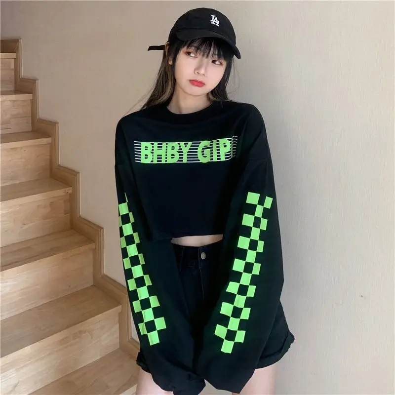 Sweatshirts For Women Text Female Clothes Letter Printing Kawaii Cropped Tops Hip Hop Cute Offer Chic Elegant Trend E Pullovers