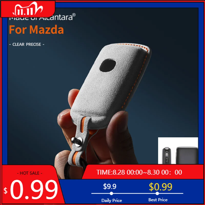 

Interior Stickers For Mazda 3 6 CX30 CX3 CX5 CX8 CX9 MX30 Car Key Case Remote Cover Shell Suede Alcantara Keychain Leather Prote