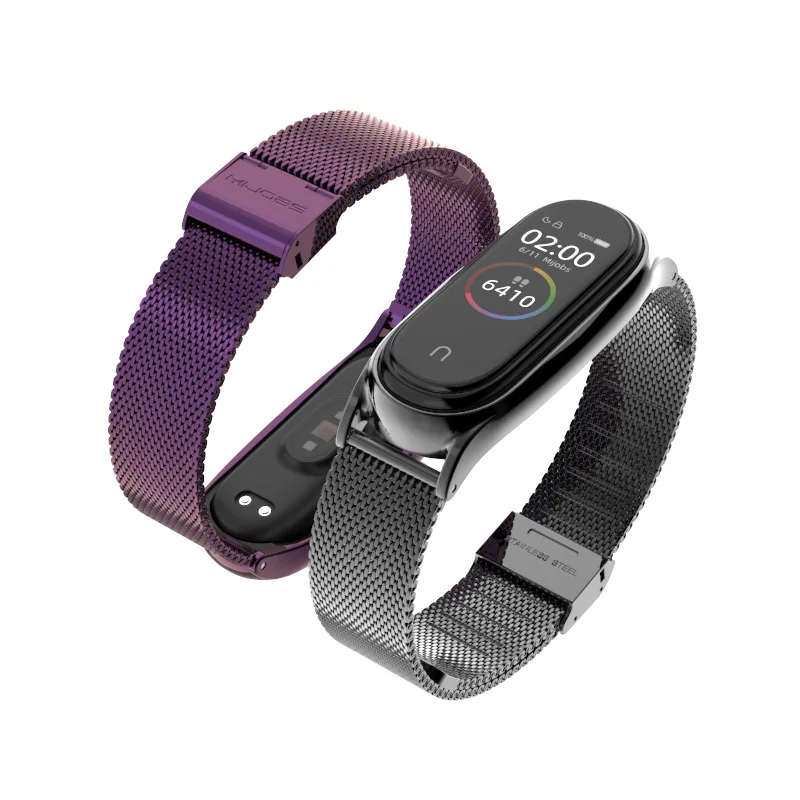 Mi Band 7 Bracelet Fits Mi Bracelet 3/4/5/6 Smart Watch Mi Band 6 Stainless Steel Metal Watch Band UTHAI S42