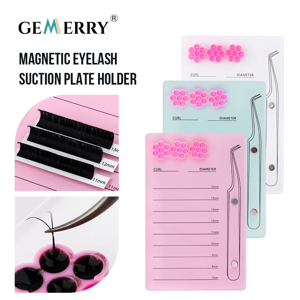 Gemerry Eyelash Holder lash Extension Glue Pallet Acrylic Board for False Eyelashes Pad Lash Display Tweezer Storage Makeup Tool