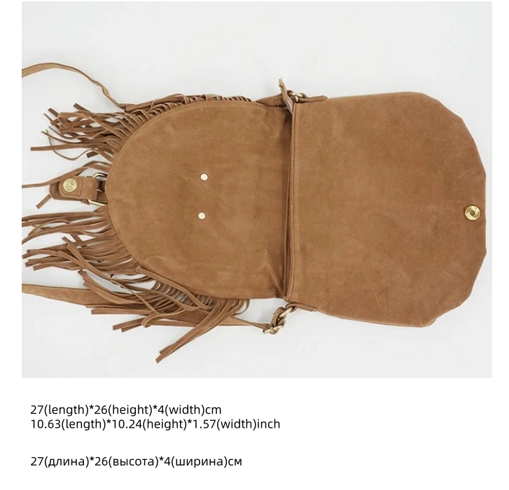 2024 borsa a tracolla con frange da donna Faux Suede Fringe nappa Boho Hippie Gypsy Bohemian Tribal Ibiza Style Cottage Cross body Bag