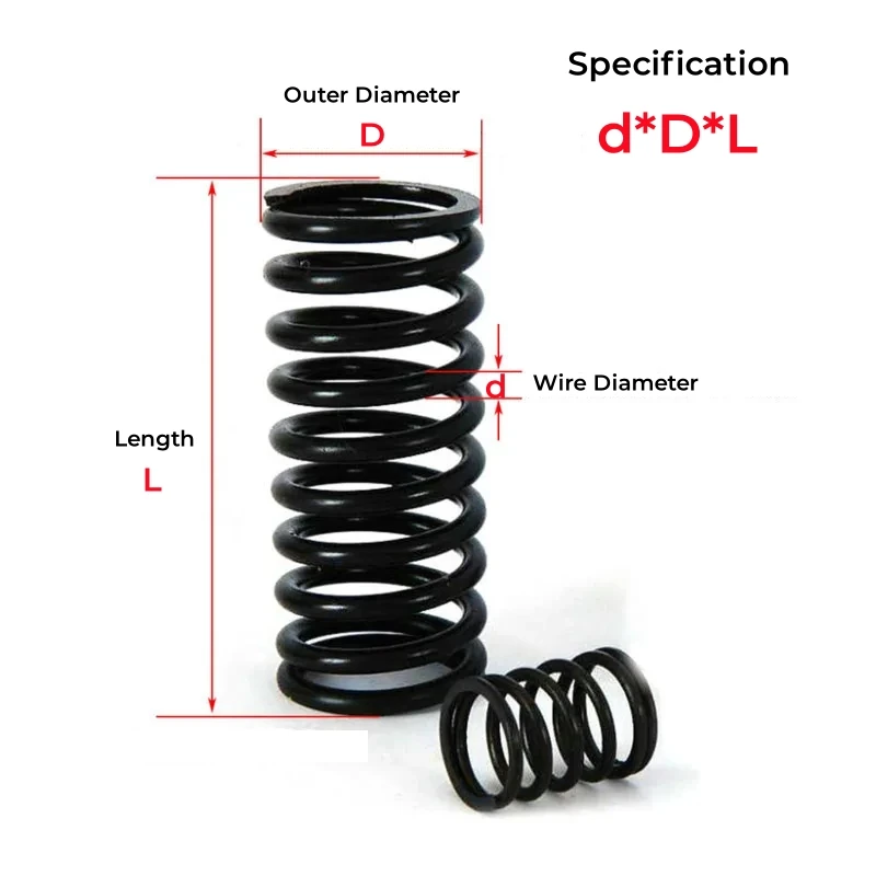 Spring Steel Compression Spring Rotor Return Compressed Spring Release Pressure Springs Wire Diameter 1.2~2mm Length 305mm