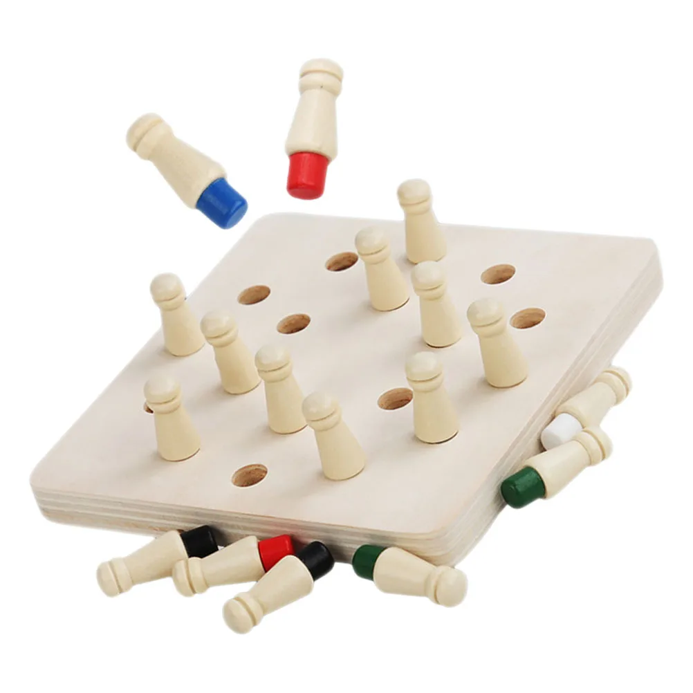 1 zestaw Drewniane Pamięciowe Szachy Dopasowywania dla Dzieci, Edukacyjne Ćwiczenia, Rozwój Inteligencji Dzieci, Zabawka