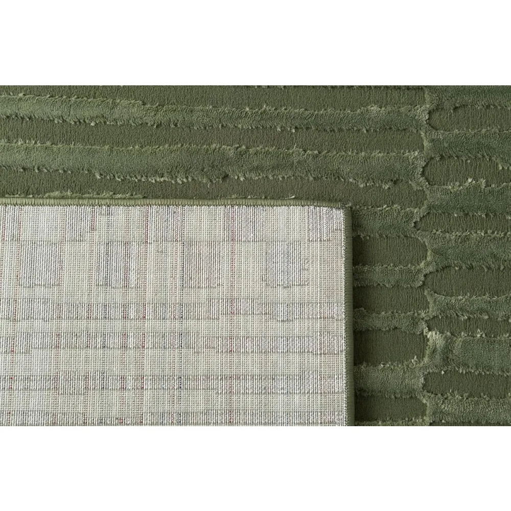 7'10"x10' Washable Area Rug for Living Room Bedroom - 100% Recycled Oeko-TEX Certified, Medium Pile, Green