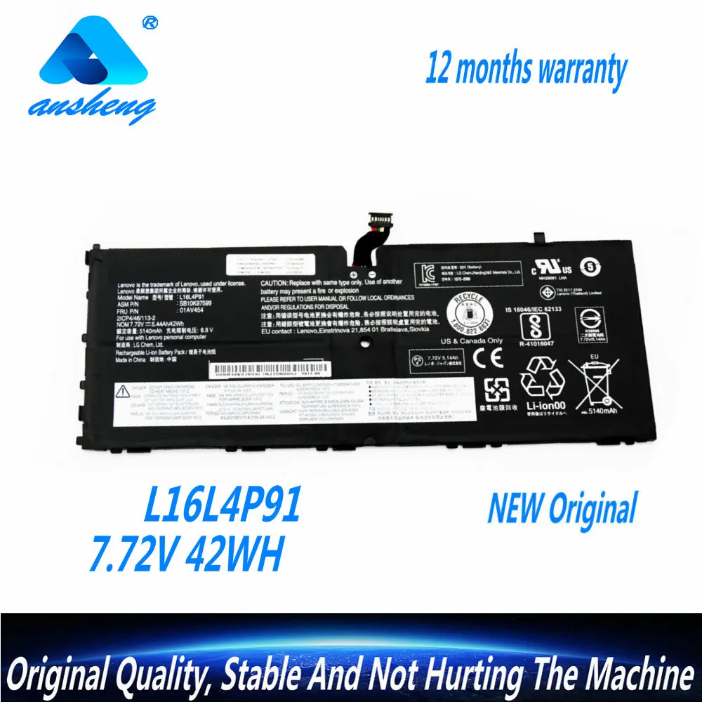 

NEW L16L4P91 Laptop Battery For Lenovo Thinkpad X1 Tablet gen 3 L16M4P91L16S4P91 01AV453 01AV454 SB10K97598 SB10K97599