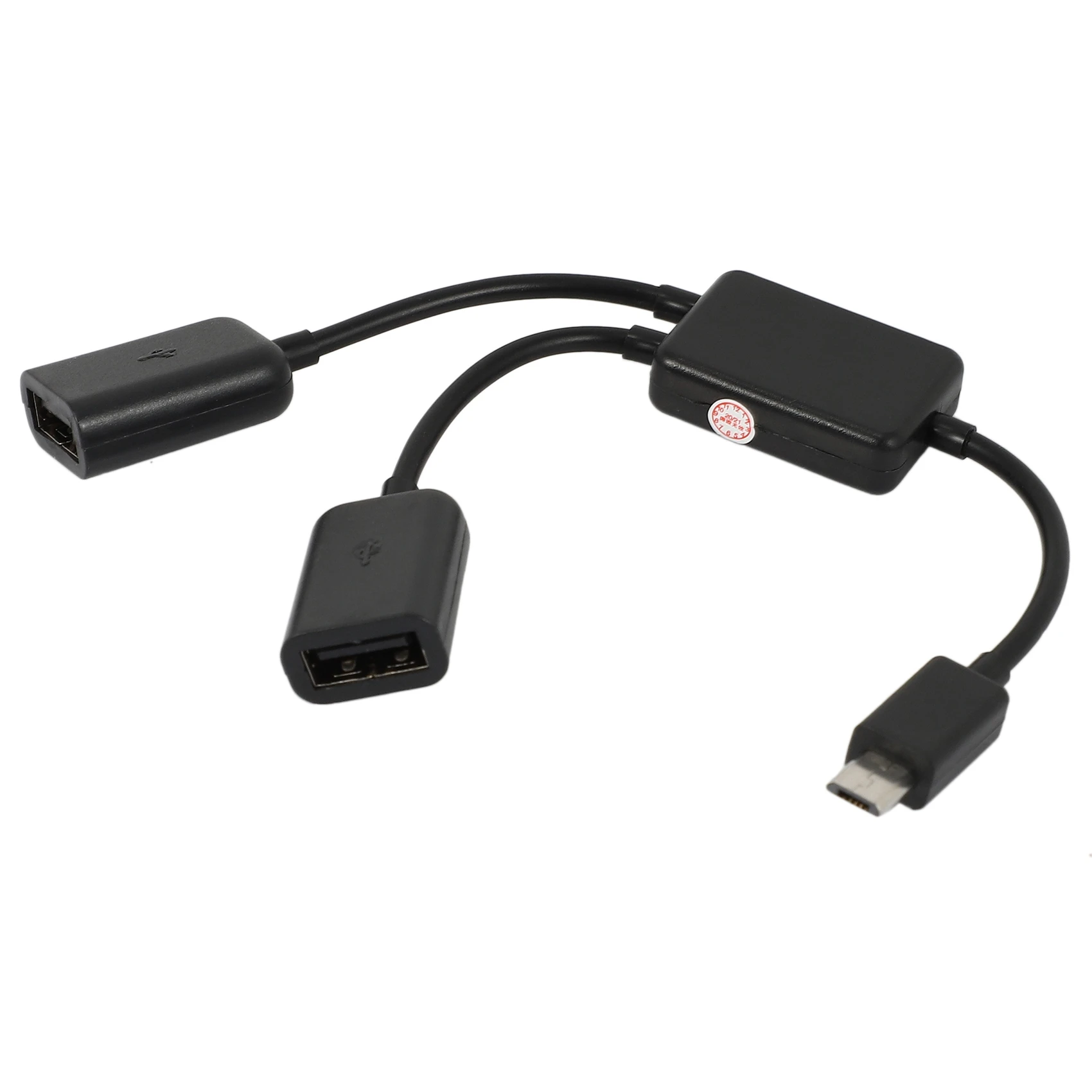 كابل مضيف ABKI-Micro-USB، Micro-USB ذكر إلى 2X نوع A Dual USB أنثى OTG محول محول Hub للكمبيوتر اللوحي الذي يعمل بنظام Android والذكاء