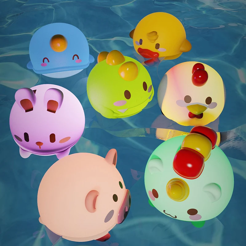 لعبة حمام الطفل أرنب بطة الصيد صافي متوهجة الحيوان الكرة LED تضيء الحمام دش السباحة لعبة الماء لعب الاطفال هدايا مضحكة