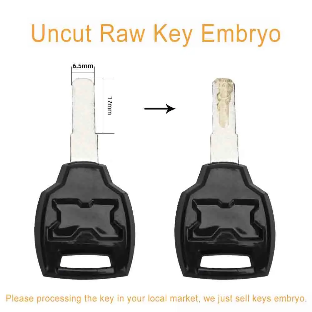 Universal Raw Key Blank Replacement Copy Embryo Uncut Rough for Motorcycle Trunk Top Box Side Luggage Case Storage Accessories