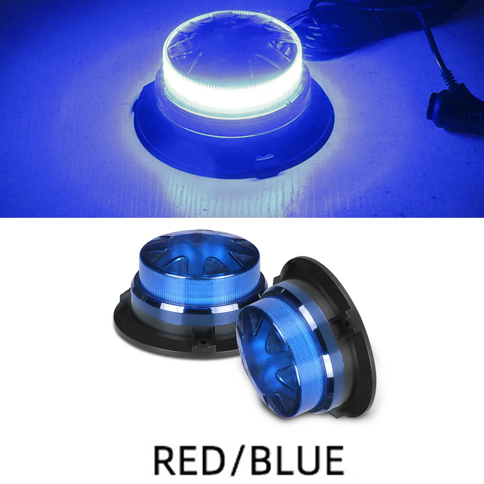 

Red Bule Roof Strobe Warning Light 12W Led Emergency Flashing Light Magnetic 9-30V Police Light Tractor Light Accessories