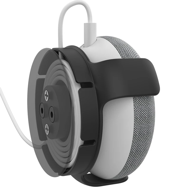 1 PCS New Wall Bracket For Google Home Mini ABS Speaker Stand Voice Assistant Plug In Bedroom Audio Stand,Black image 6