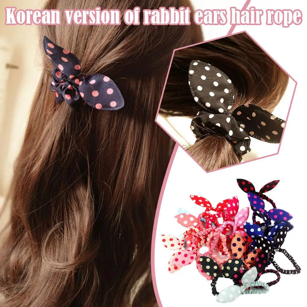 1Pcs Cute Rabbit Ear Hair Bands Girl Rubber Band Elastic Rope Korean Baby Accessories Children Headwear Ornaments Hair Hair M7N6