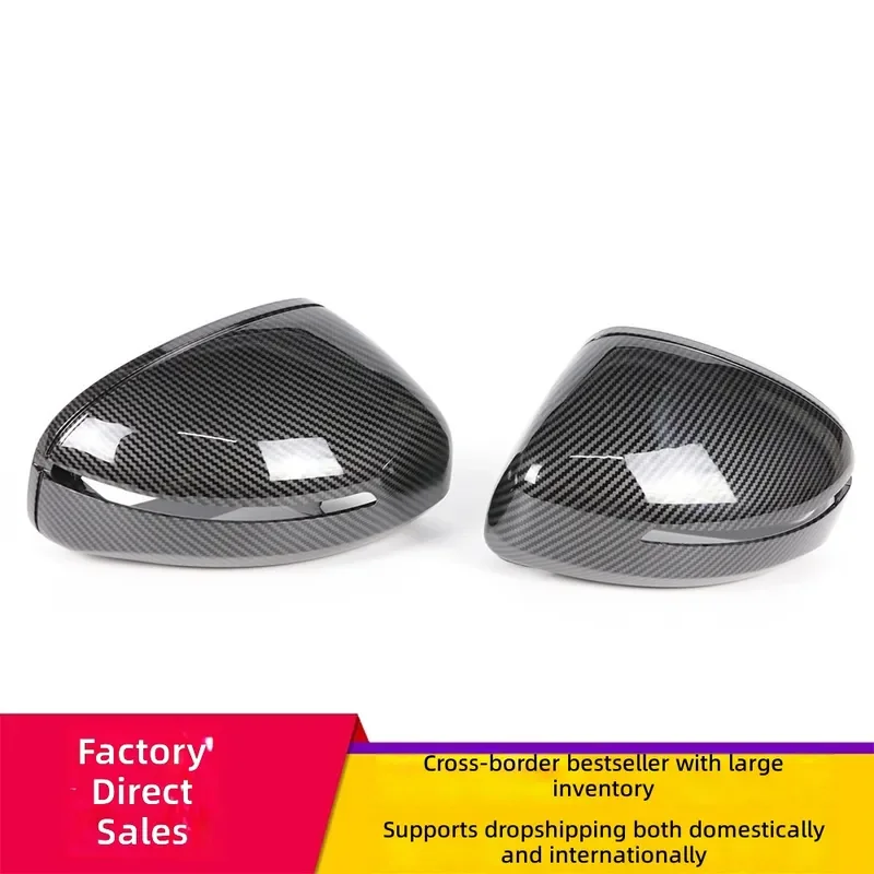 for Audi Old TT TTS TTRS R8 Carbon Fiber Pattern Glossy Black Water Transfer Rearview Mirror Cover Case Replacement