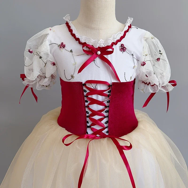 Mädchen Ballett Kleid Kinder Tanz Leistung Tutu Giselle Pomme Kleid lange klassische Tutu Kleid