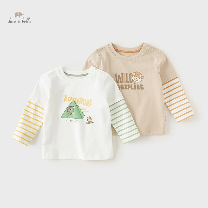

Dave Bella Boys Girls T-Shirt kids Clothes Tops Long Sleeve Baby Clothing Autumn Cotton Print Children's Clothing DB3241818