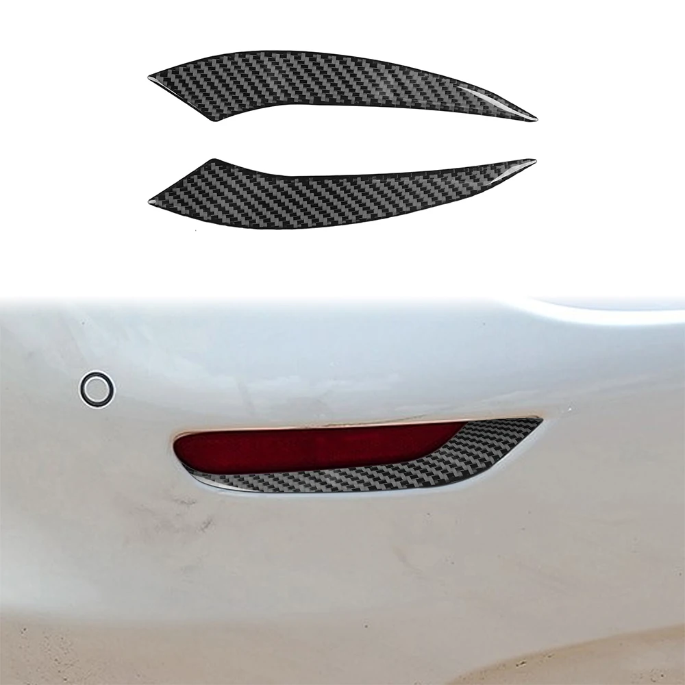 

Real Carbon Fiber Car Stickers For Infiniti Q50 2014-2020 Rear Light Lamp Down Decoration Strips Exterior Styling