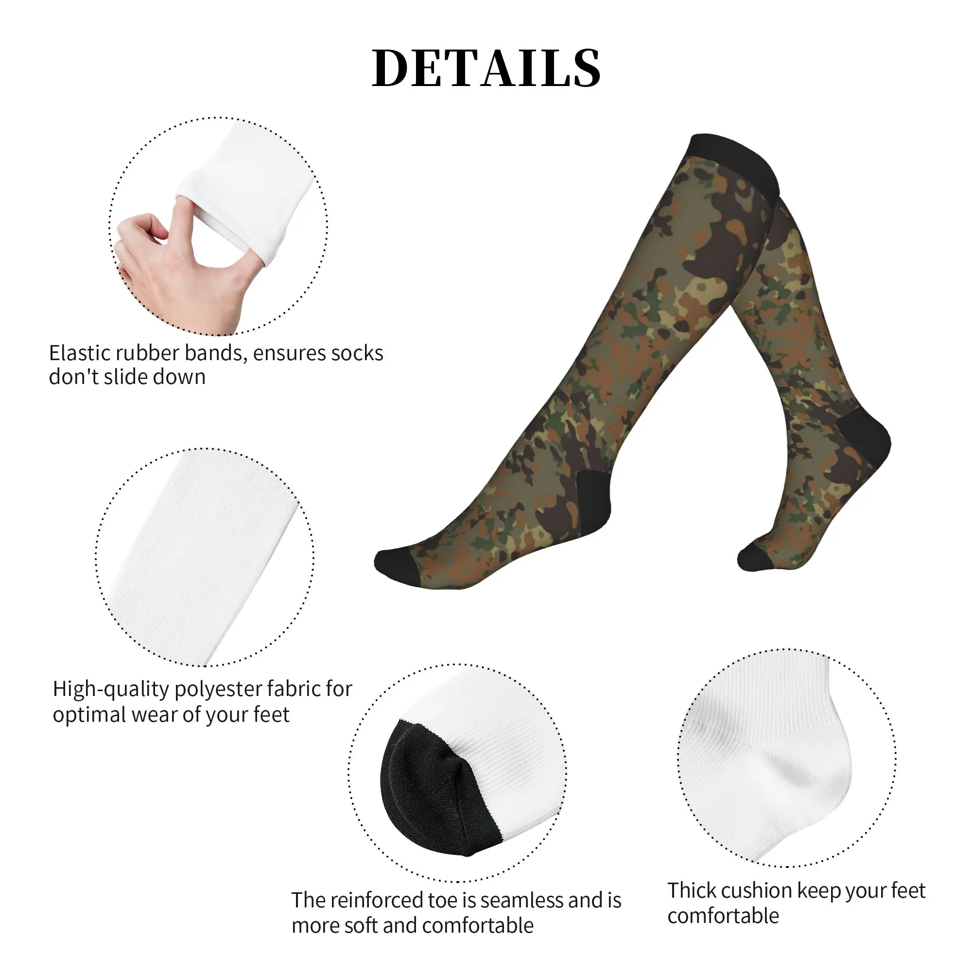 Germany Army Camouflage Dress Socks Men Women Warm Funny Novelty  Sports Compression Socks view 5