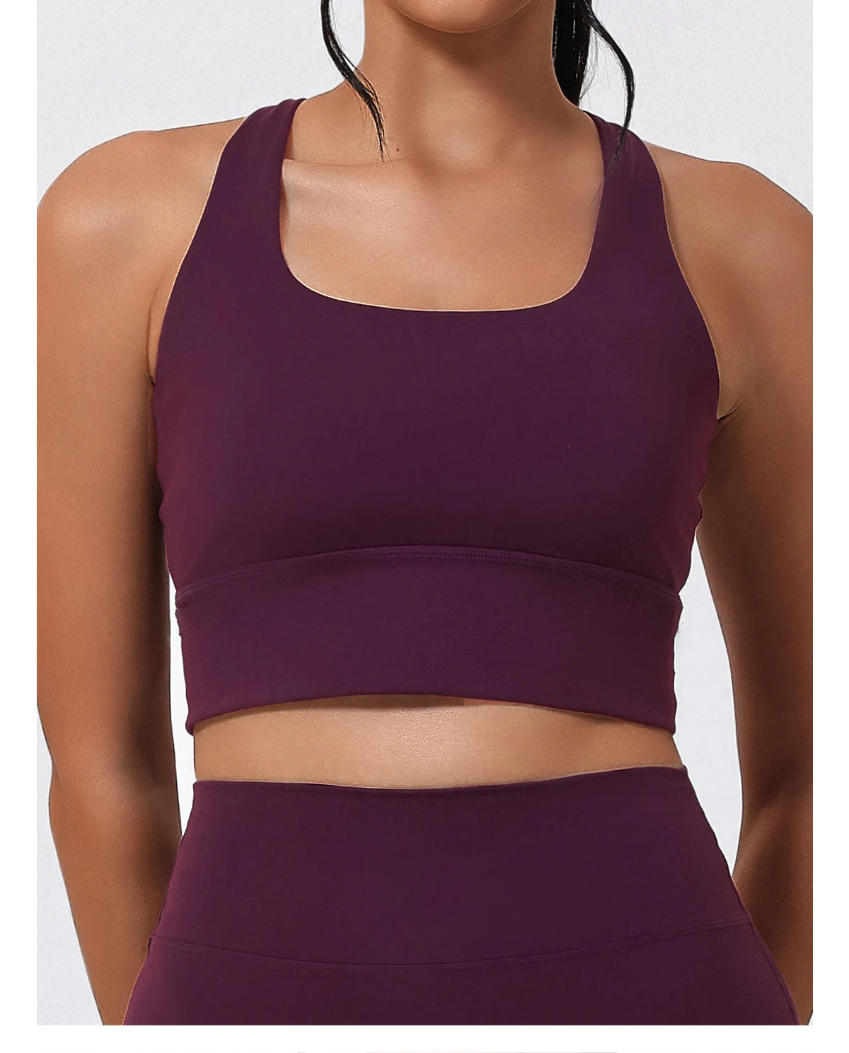 Hearuisavy Sommer-Laufsportweste mit gepolstertem BH, ECO Gym Push-Up-Yoga-Top für Damen, überkreuzter Rücken, U-Ausschnitt, Fitness-Unterwäsche – Detail 18