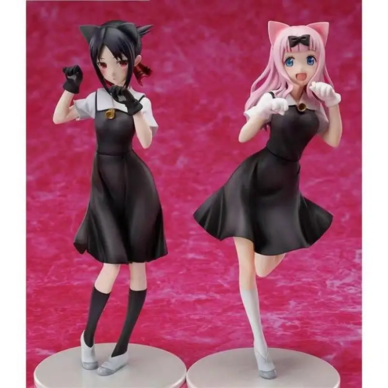 21Cm Japanese Anime Kaguya-Sama:love Is War Figure Shinomiya Kaguya Fujiwara Chika Neko Dress Up Standing Posture Pvc Model Toy