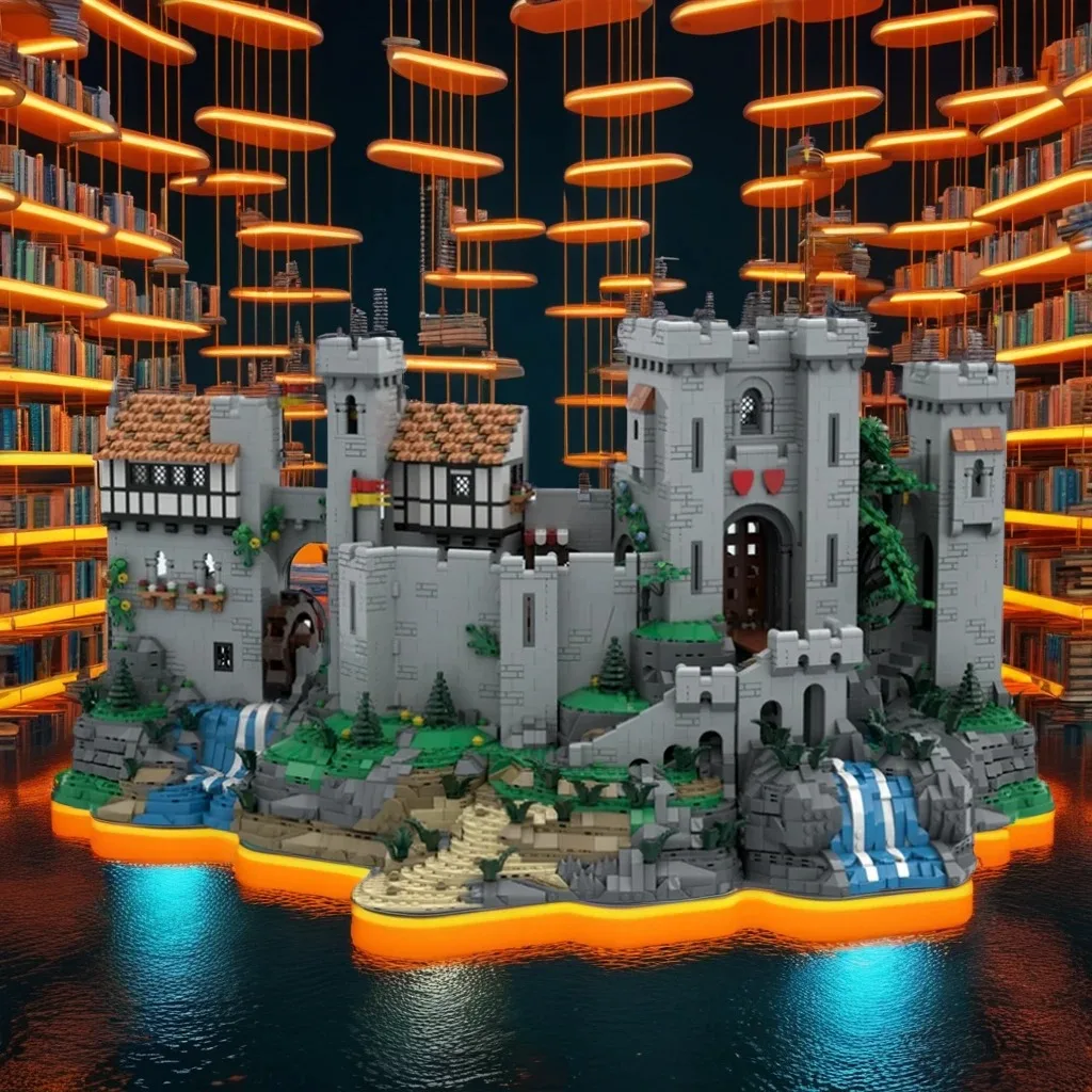 4544pcs MOC Castle Lion Knights Lion Knight's Castle BASE UPGRADE - OPEN CASTLE DESIGN Model Building Blocks Christmas Gift Toy