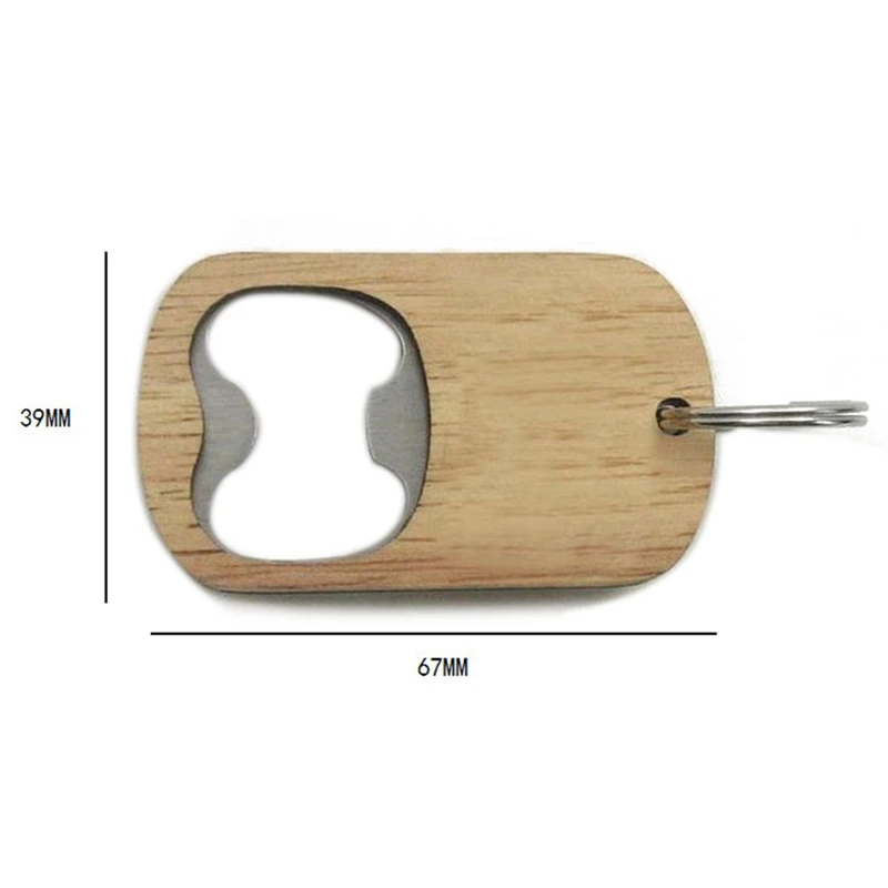 목재 열쇠 고리 병따개, 빈 나무 조각 열쇠 고리, 홈 주방 파티용 열쇠 태그, 12 팩