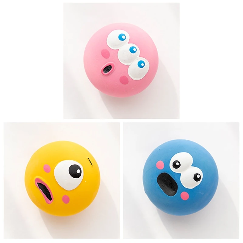 Squeak Dog Toys Rubber Balls Chew Toy with Squeaker Soft Flexible for Small Dogs Puppy Training Toys Pink Blue Drop Shipping