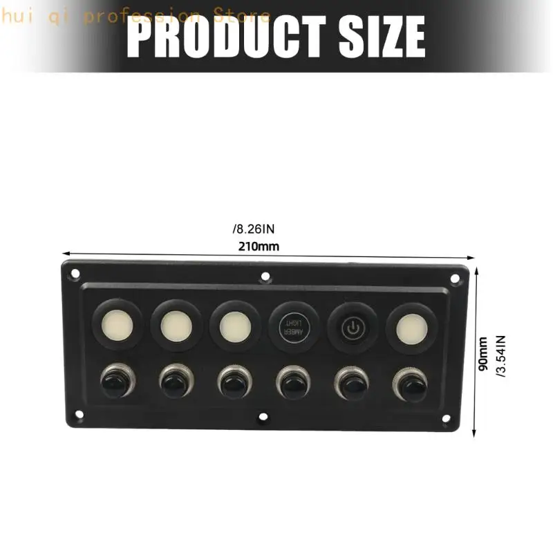 Autozubehör-Schalttafel für zentrales Schaltkreismanagement, 6-fach ABS-Frontplatte mit blauer Anzeige und Montageloch H8WE – Detail 6