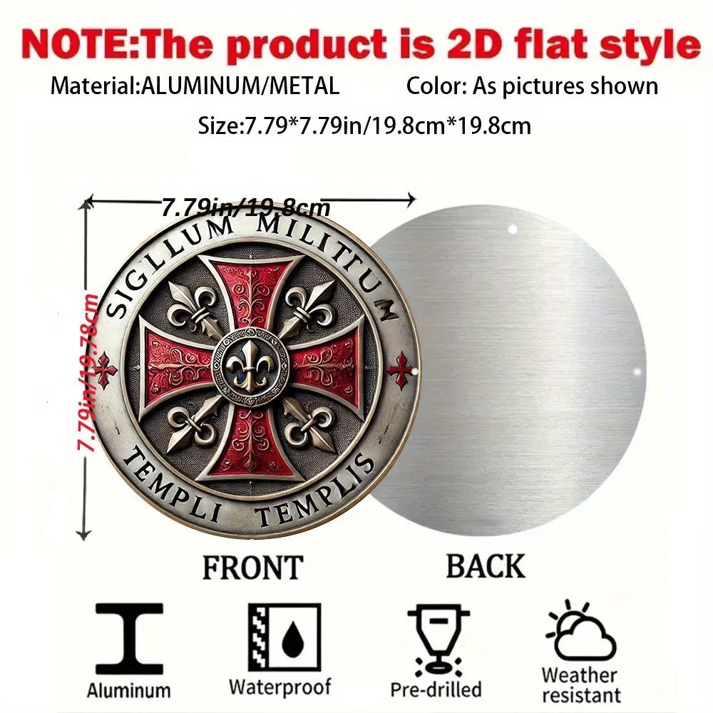 Vintage 2D Flat Round Tin Sign - 