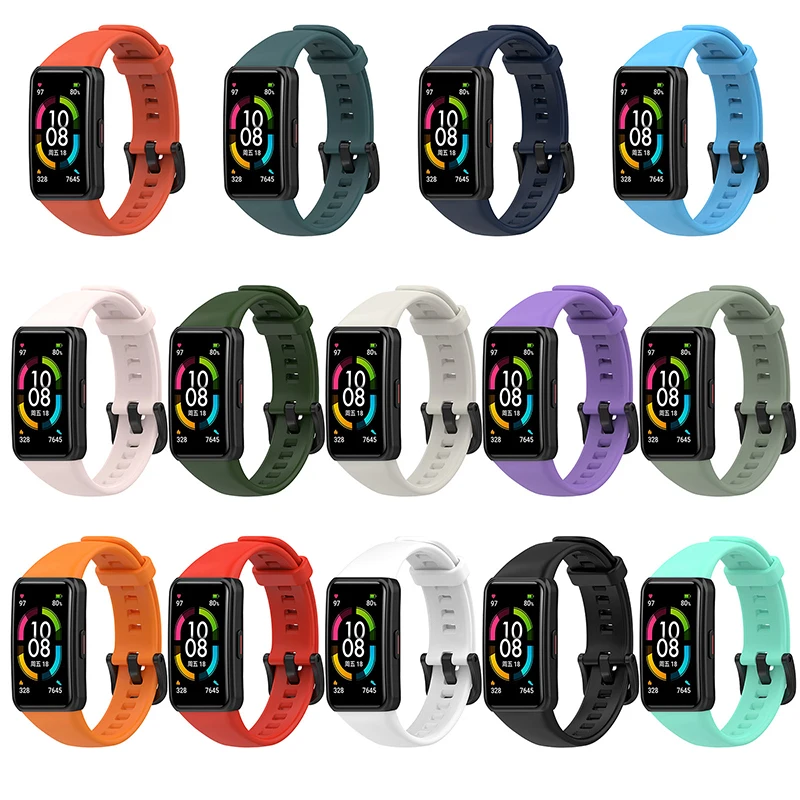 Silicone Strap For Huawei Band 6 /6 Pro Strap Smart Watch Adjustable Wristband Replacement Correa Bracelet Honor Band 6 Strap