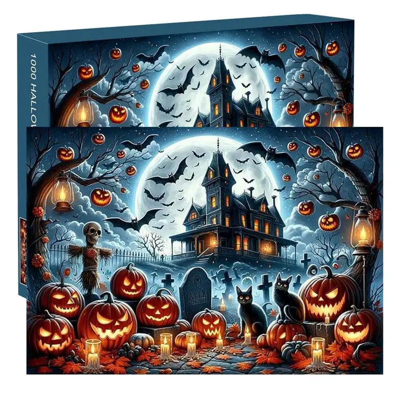 

Halloween Puzzles Nightmare Travel Games 1000 Pieces Adults Jigsaw Puzzle 28 X 20 Inches Puzzle Brain Teaser Decorations Toys