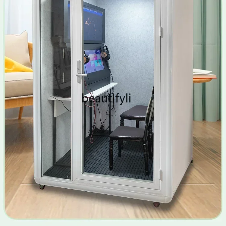 

cn8617 ss Room Home Mini K Bar Karaoke Machine Singing K Soundproof Glass Room Singing Bar Machine Family Room Mobile KTV