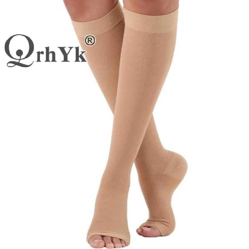 1pair Below Knee Support Stockings Varicose Vein Circulation Compression Sock