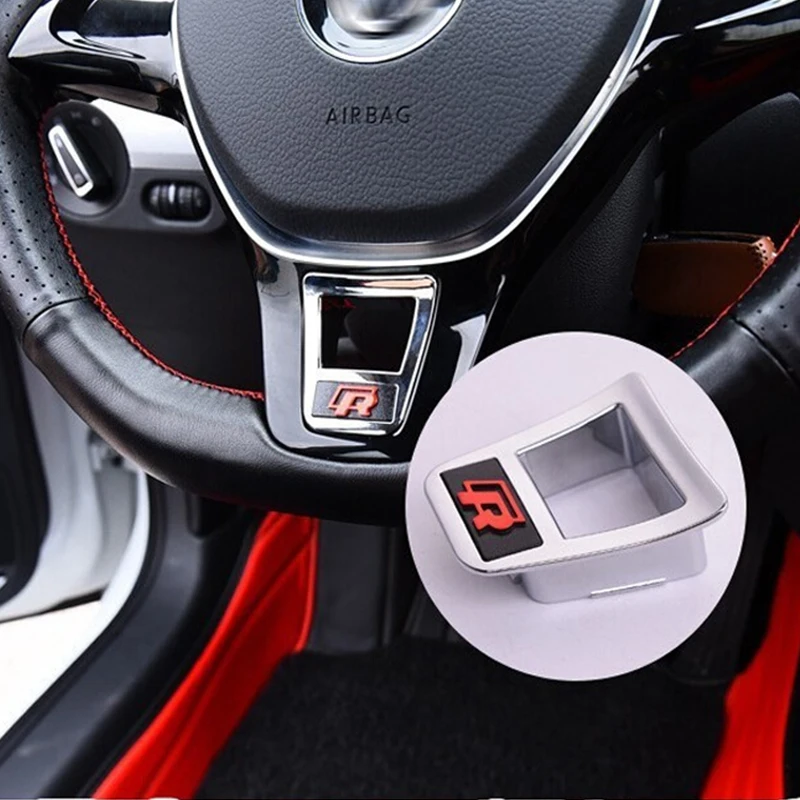 Rline R Logo Car Steering Wheel Sticker Accessories For Volkswagen Polo GTI Golf Passat Magotan Tiguan Artcon Jetta CC Santana