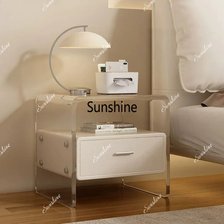 Modern simple and multi-functional with lock cream style high value mini side cabinet