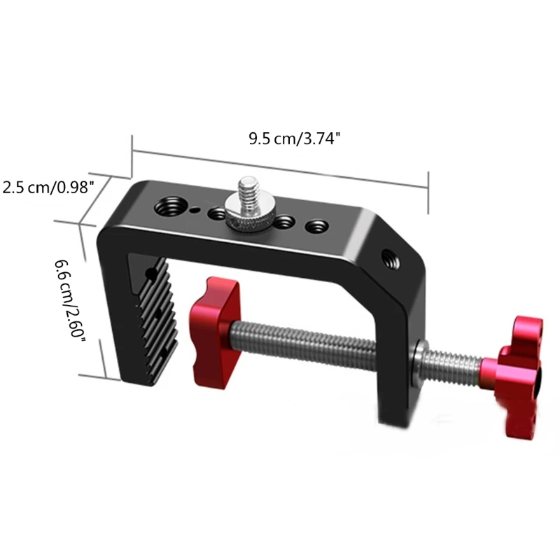 Morsetto per fotografia C morsetto regolabile in lega di alluminio per scarpa calda per fotocamera da tavolo con filettatura da 1/4 \