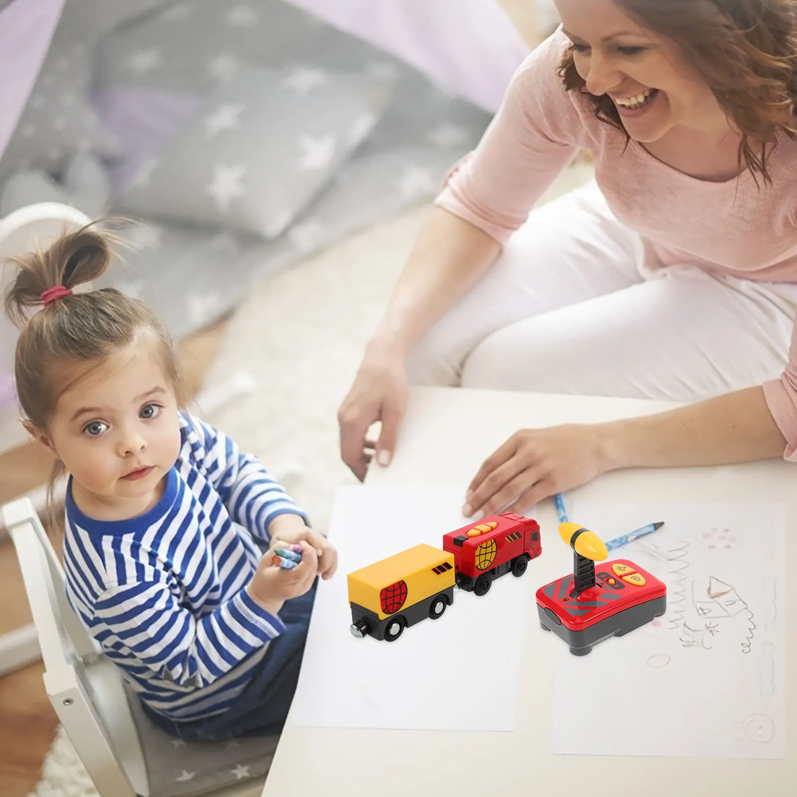 

Remote Control Electric Train Set Operated Smooth Locomotive for Kids Creative Birthday Gift Electric Train Set for Kids