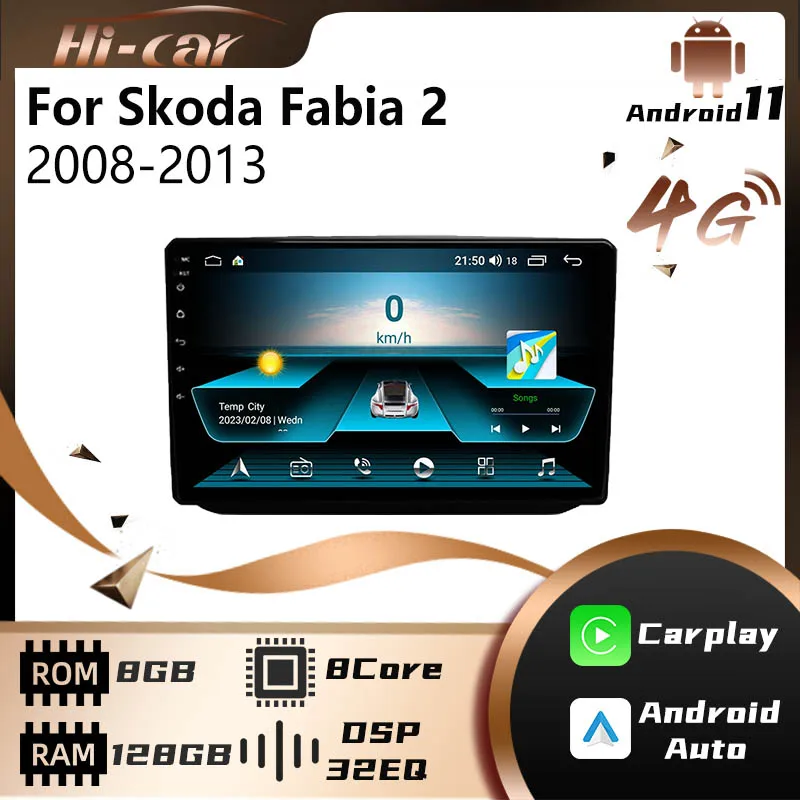 

2 Din для Skoda Fabia 2 2008-2013 экран Android автомобильная стереосистема GPS-навигация Радио автомобильный мультимедийный плеер авторадио головное устройство авто