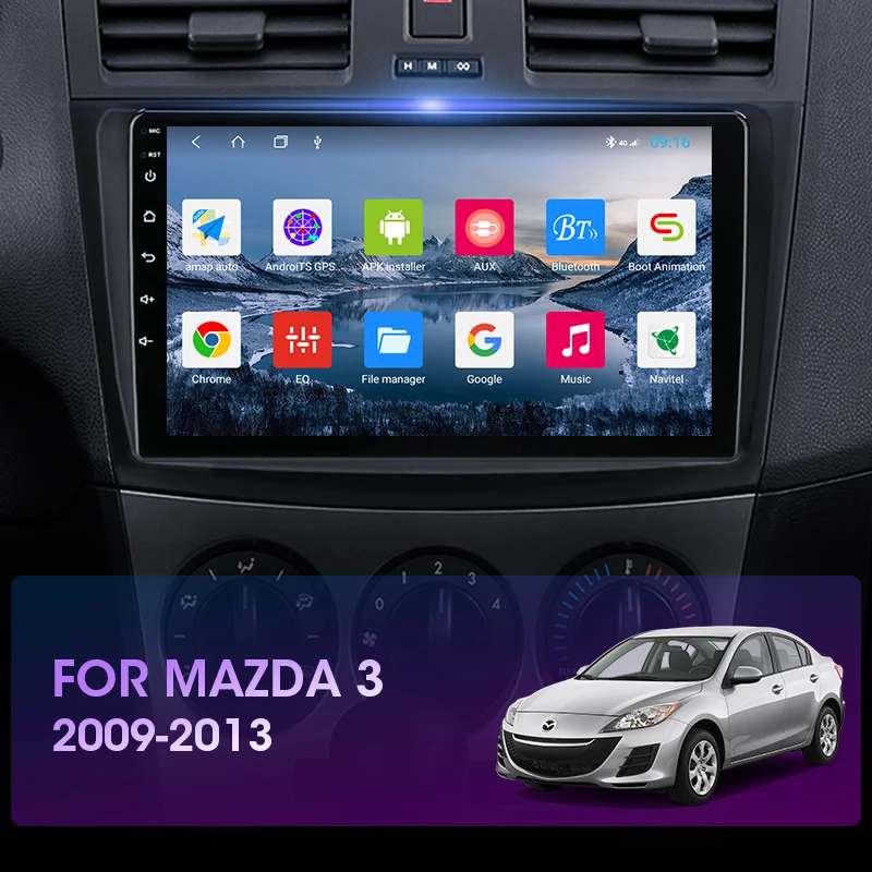 Vtopek 2Din For Mazda 3 2009-2013 4G Android 11 Radio Multimedia Video Player Navigation GPS Head Unit Carplay Car Stereo