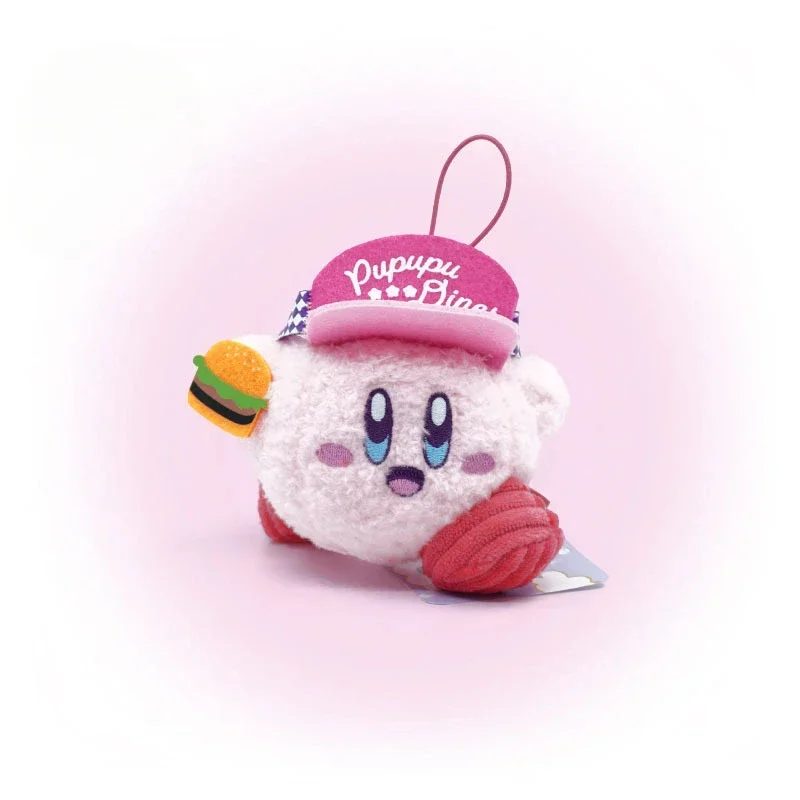 Kirby muñeco de peluche de dibujos animados Anime lindo Kirby llavero de felpa mochila de moda colgante encanto llavero de coche regalos de vacaciones para niñas y niños