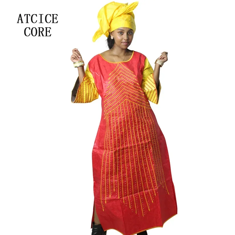 African Bazin Riche Embroidery Design Dress African Dresses For Woman Lady Dress Long Dress