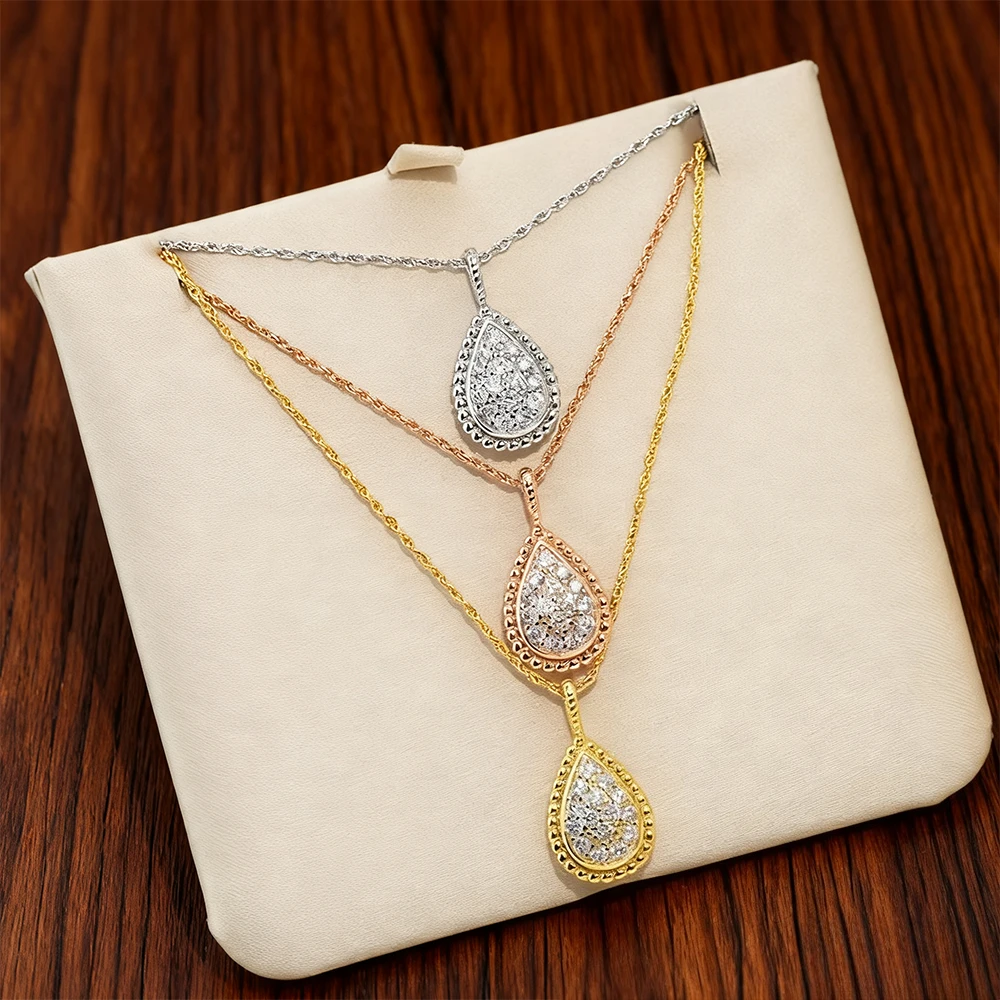 

2025 New Elegant accessories Hot Drop necklace Women fashion temperament luxury brand jewelry party Valentine's Day gift