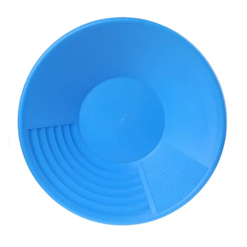 Gold Pan Panning Bowl Duel Riffles Mining Plastic Pan Gold Washing Bowl Rushing Sifting Classifying Gold Tool Blue