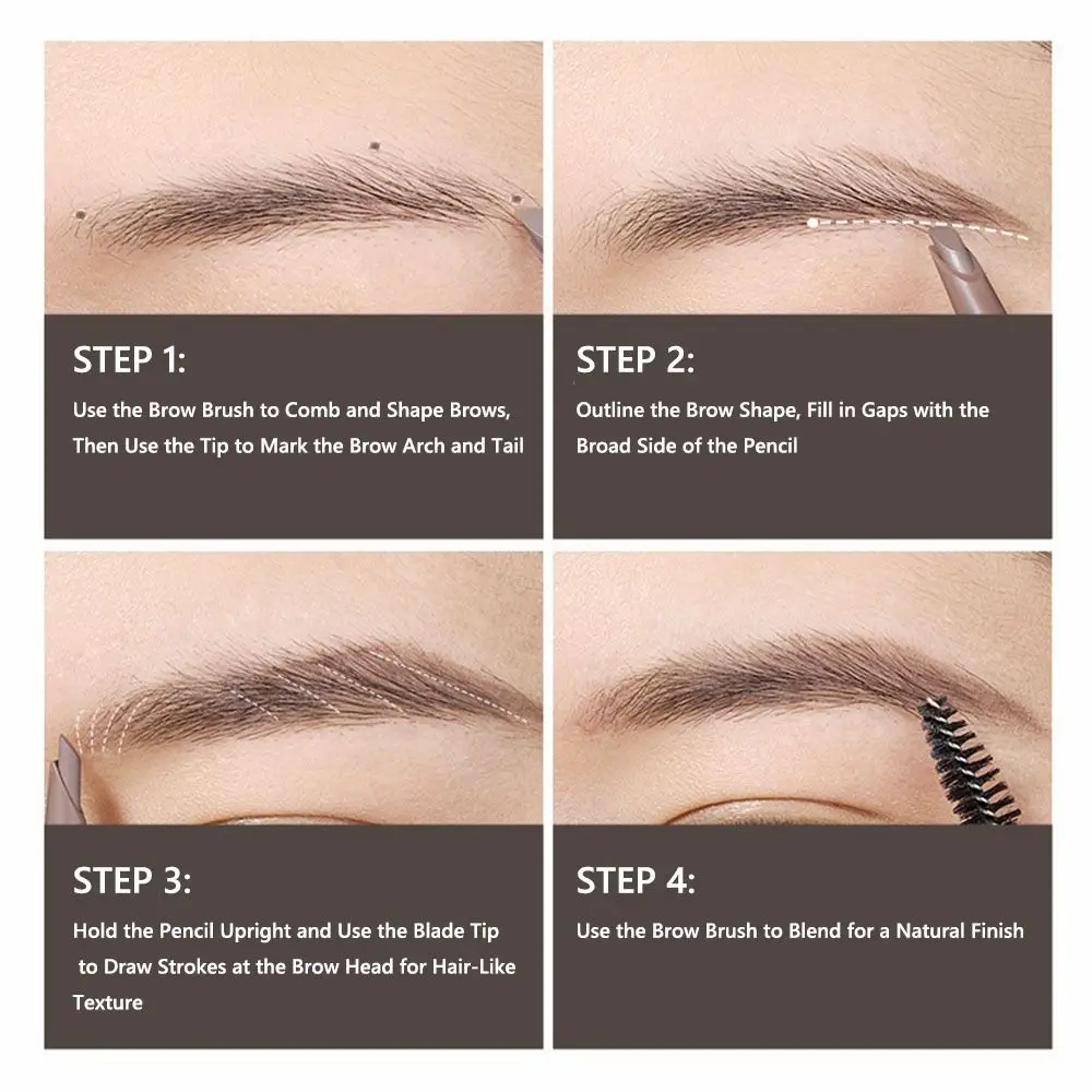 Crayons à sourcils faciles à utiliser sans aiguiser pour femmes, stylo à sourcils à coups définis longue durée, teinte naturelle d'apparence sauvage
