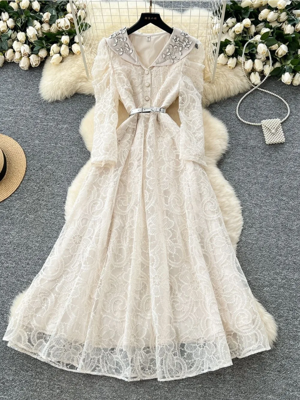 Ramadan robes longues Abaya Eid femmes musulmanes désherbage dentelle diamant fête Jalabiya robes Largos arabe longue Robe caftan broderie