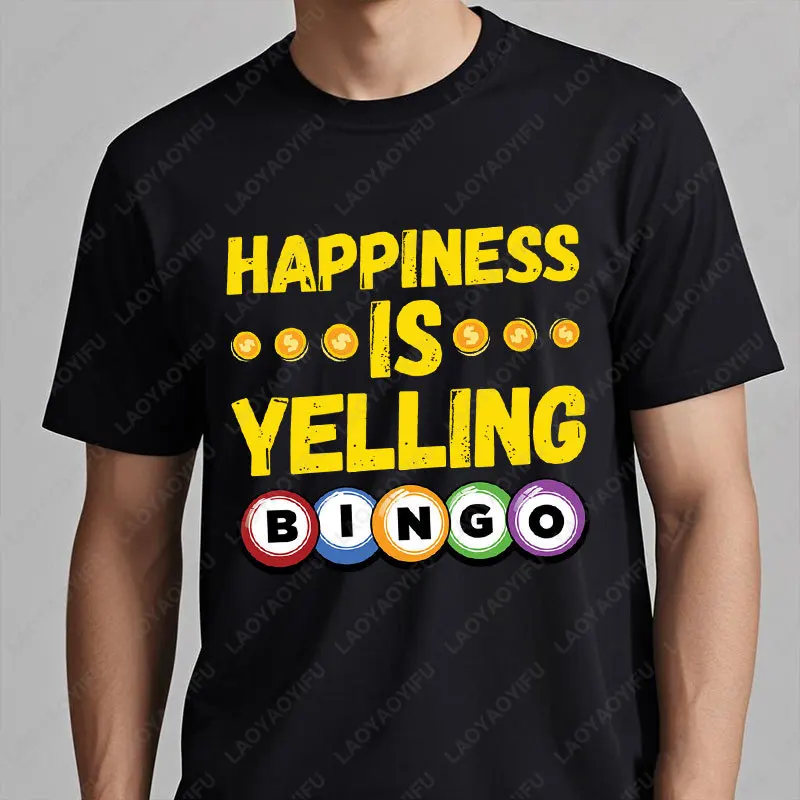 مضحك البنغو ليلة القطن قميص للرجال امرأة فرحان البريطانية حانة السعادة يصرخ البنغو الجرافيك تي شيرت عادية الشارع الشهير #3