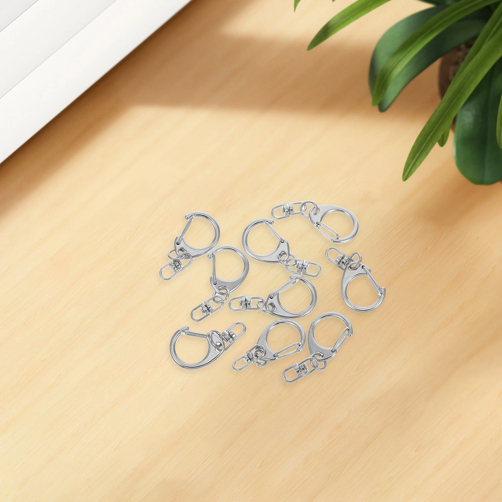 

10pcs Key Chain D Ring Lobster Clasp Zinc Alloy Heavy Duty Swivel Snap Hooks Bag Making Hardware Practical Material Versatile