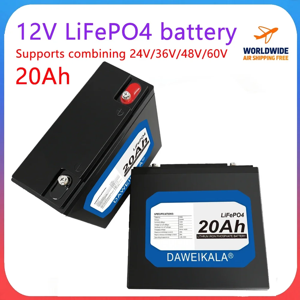 12V 24V 36V 48v battery pack  20Ah lifepo4 battery Real capacity for electric bicycle ebike 48V 60V Replacing lead-acid battery