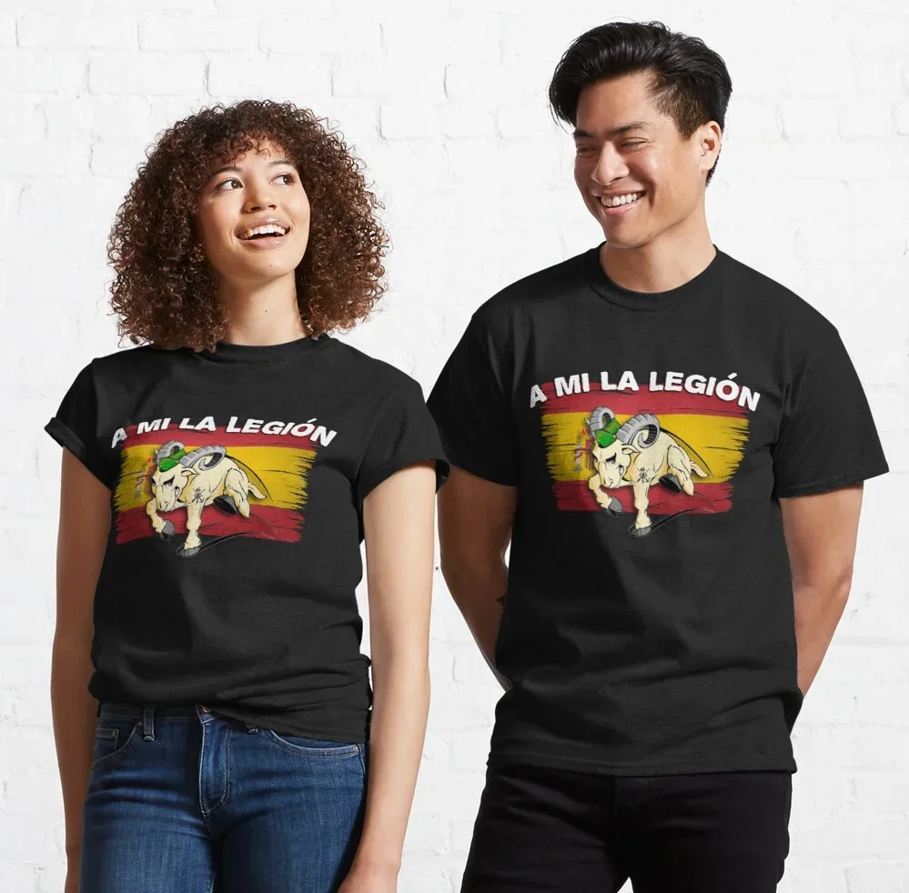 

To Me The Legion. Classic Spain Flag Spanish Legion Goat T Shirt. Short Sleeve 100% Cotton Casual T-shirts Loose Top Size S-3XL