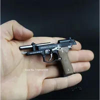 G34 G17 M1911 92F M4A1 M16 Metal Pistol Gun Miniature Model 1:3 1911 Desert Eagle Keychain Gun Toys Craft Pendant Birthday Gifts